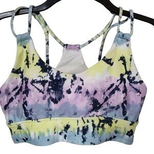 Wildfox Sweat Sports Bra Strappy Tie Dye Print Women's Teen's Size SMALL